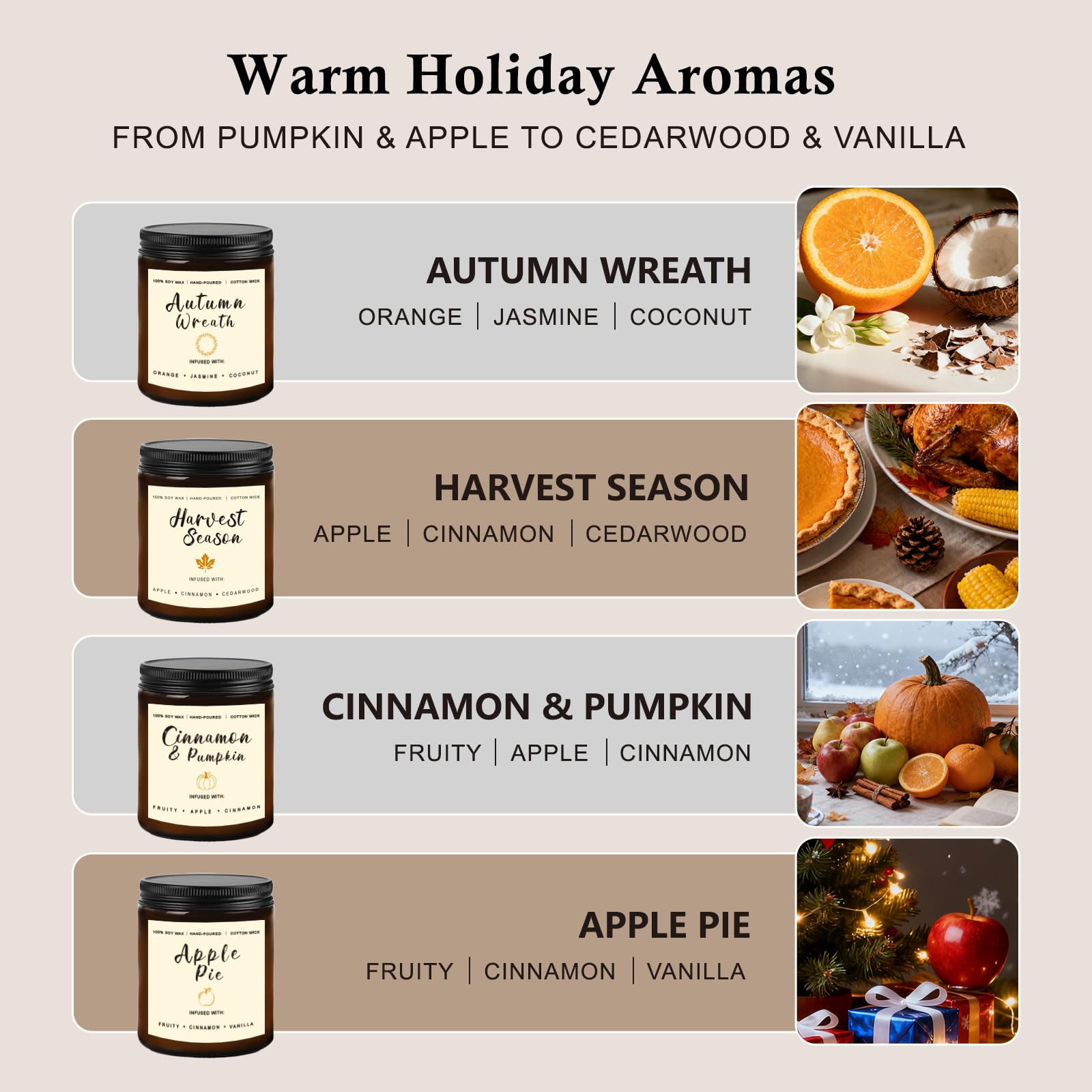 YINUO LIGHT Apple Vanilla candle in a box, cozy sweetness for gatherings.