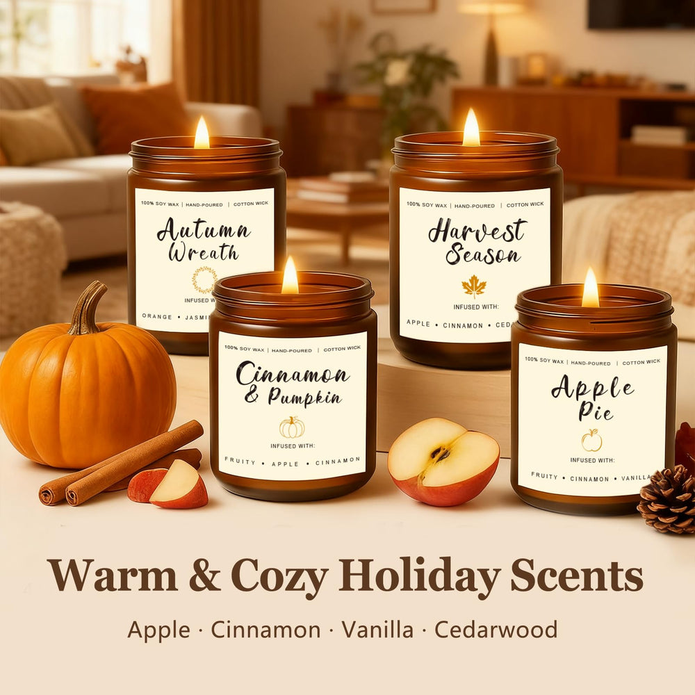 YINUO LIGHT Cedarwood Spice candle in a box, earthy depth for winter décor.