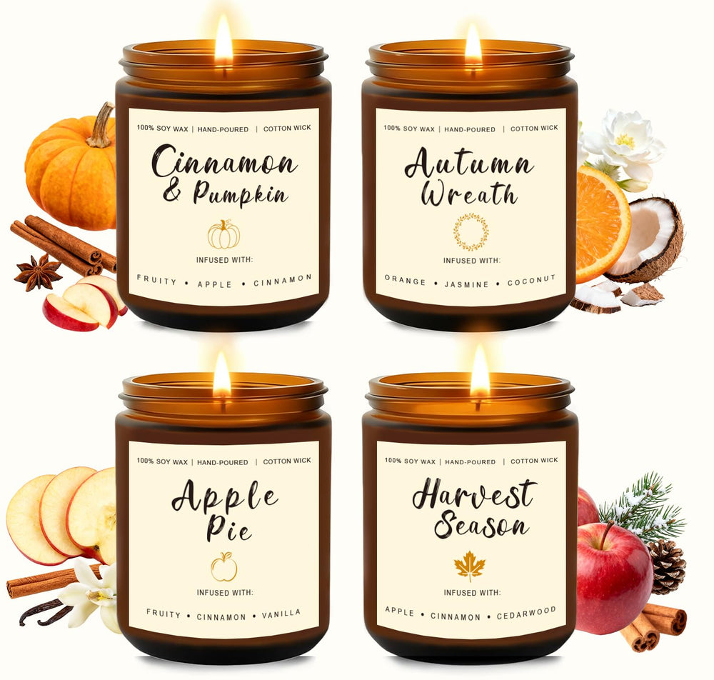 YINUO LIGHT Cinnamon Pumpkin candle in a box, warm autumn ambience for living spaces.