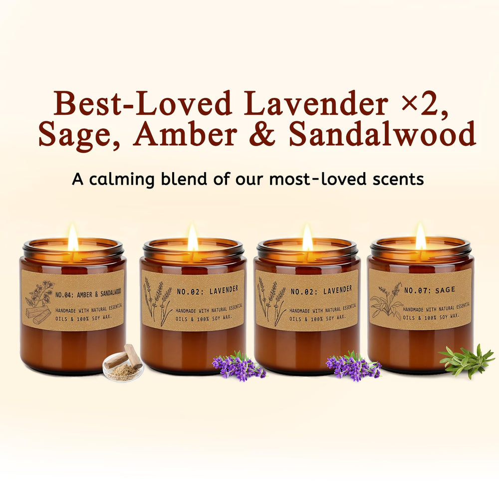 YINUO LIGHT natural soy wax amber candles with 10 percent essential oils for richer scents.
