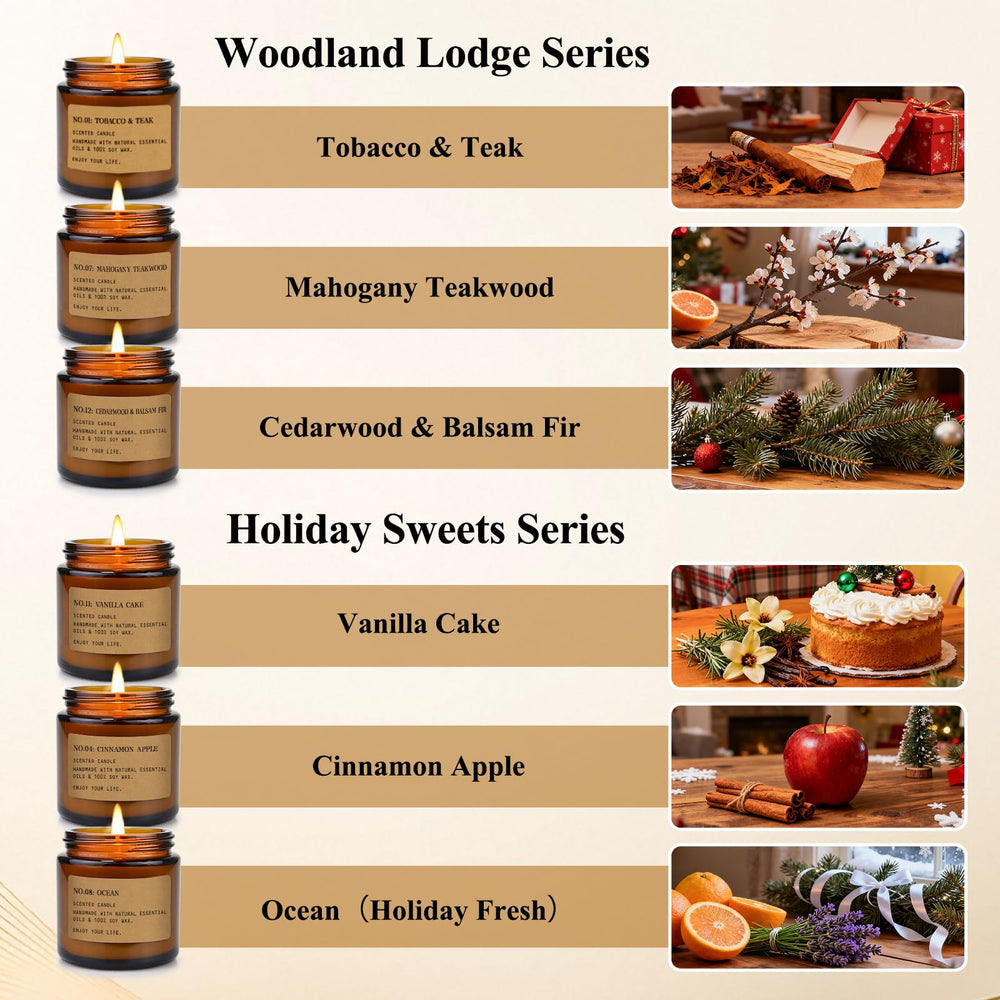 YINUO LIGHT soy wax candles set for clean burn and long lasting fragrance
