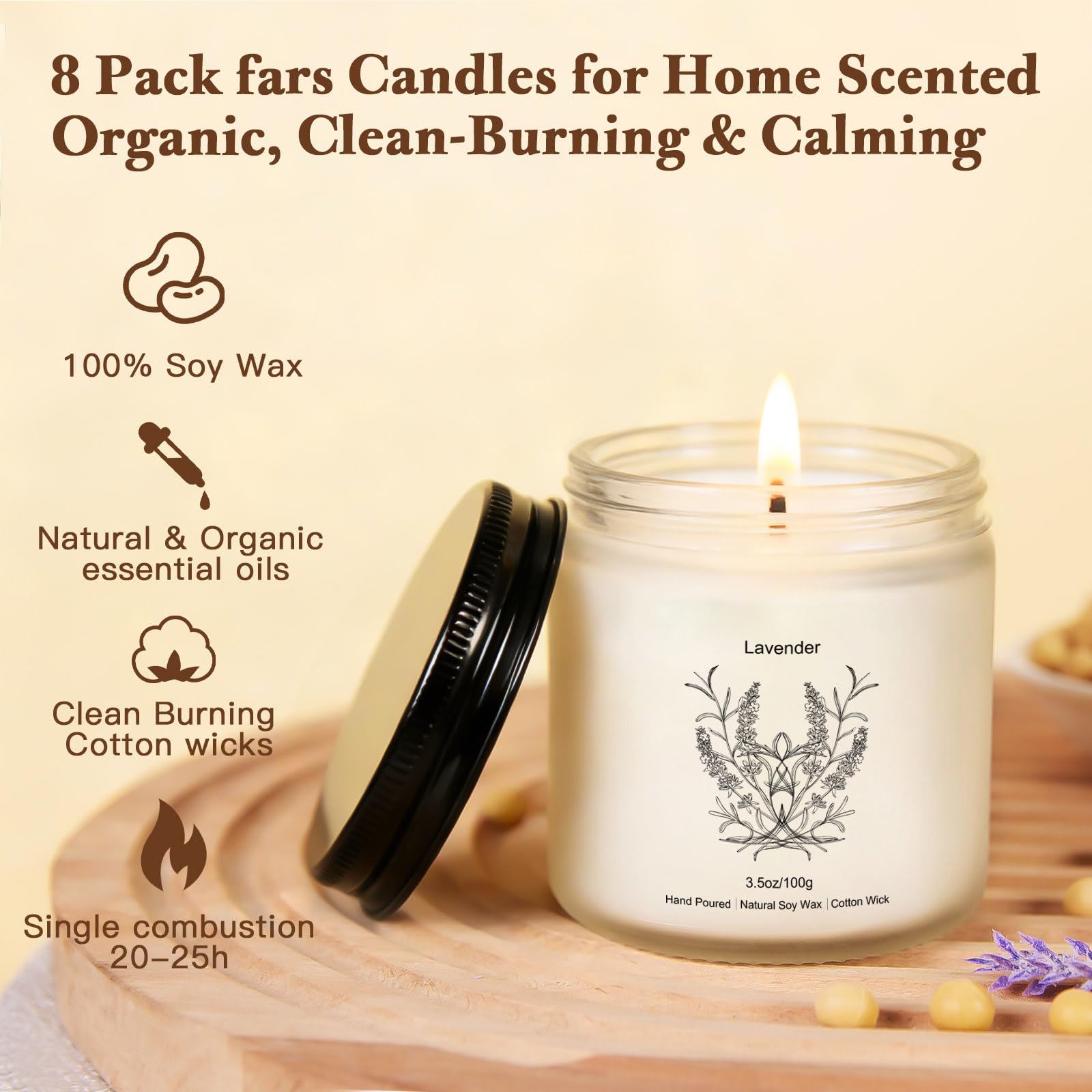 YINUO LIGHT Soy wax close-up with essential oils delivering rich fragrance