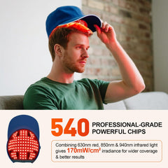 YIPFREE Red Light Cap side view demonstrates adjustable fit for comfortable wear