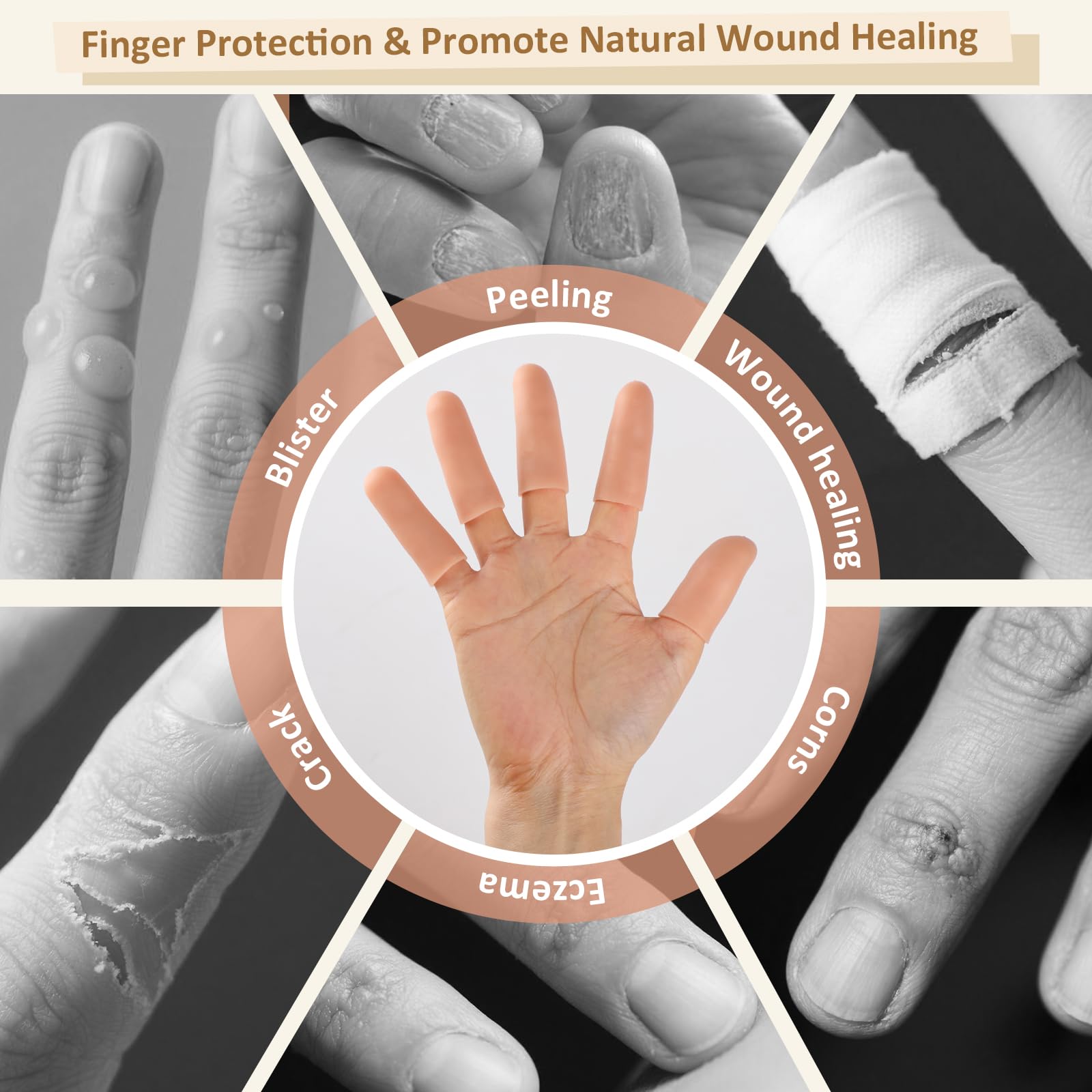 YIVCKOM cubiertas dedo gel anular, protección suave para uñas y movimientos.