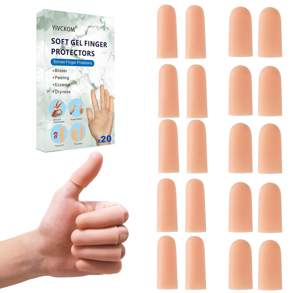 YIVCKOM cubiertas dedo gel pulgar, protección suave para piel sensible durante tareas diarias.