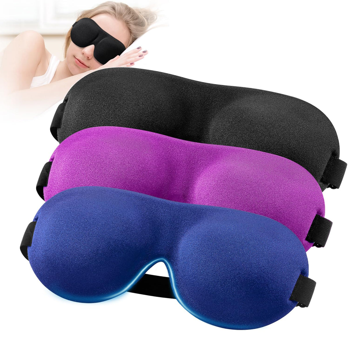 YIVIEW Sleep Mask with 3D contour blocks light for deeper rest