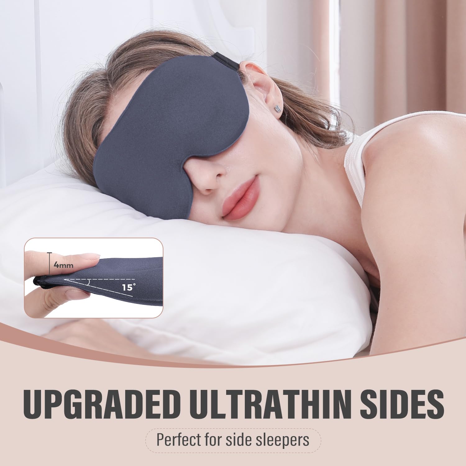 YIVIEW mask with 3D contoured eye cups keeps eyes comfortable without pressure.