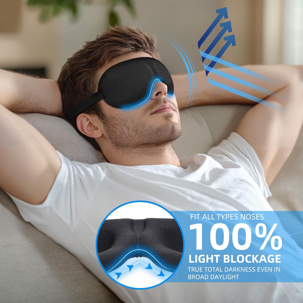 YIVIEW Sleep Mask bevel side design reduces temple pressure