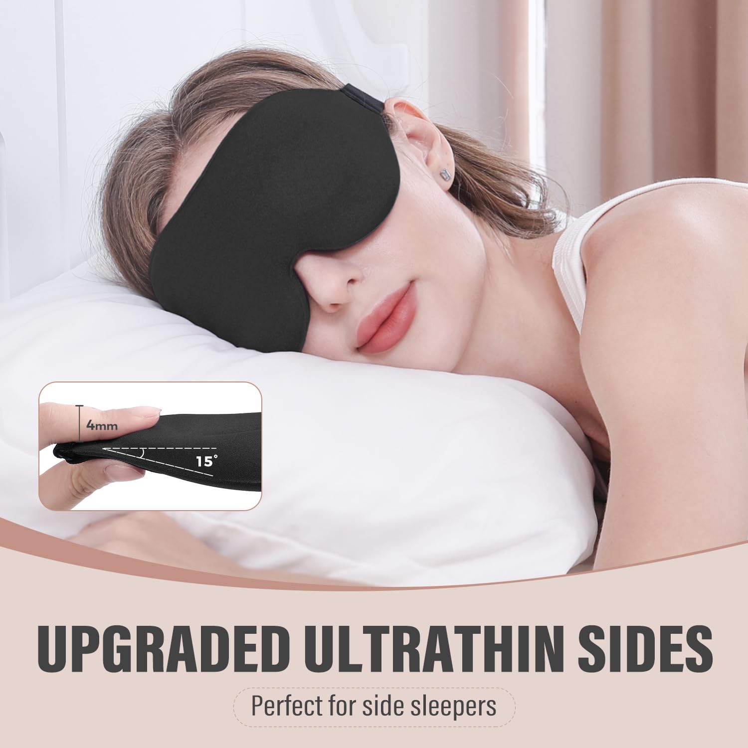YIVIEW Sleep Mask nose cutout keeps light out with snug fit