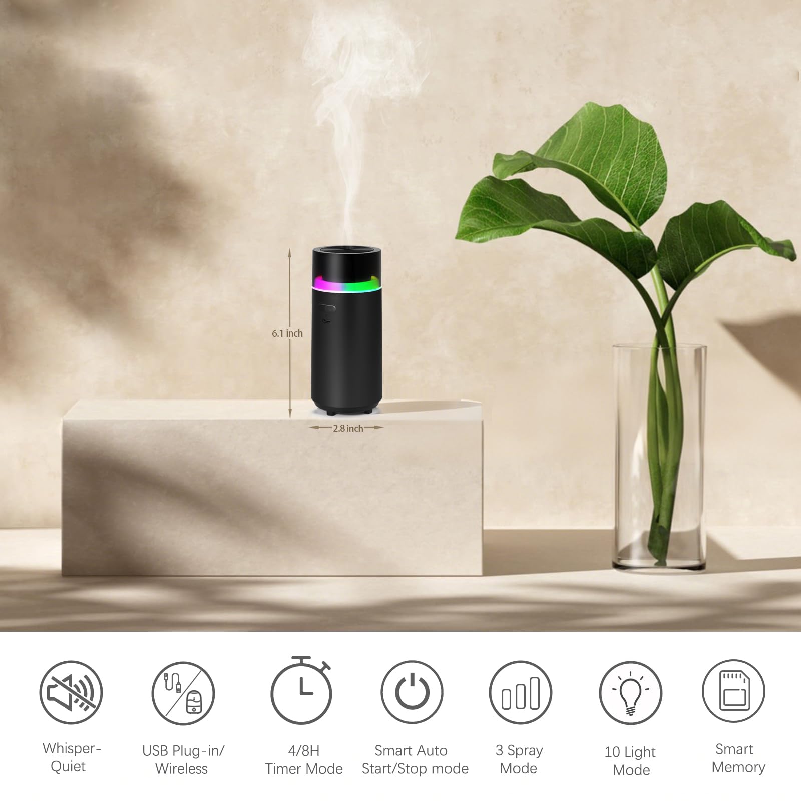 YIXIUTEN diffuser in auto mode for seamless scent while driving