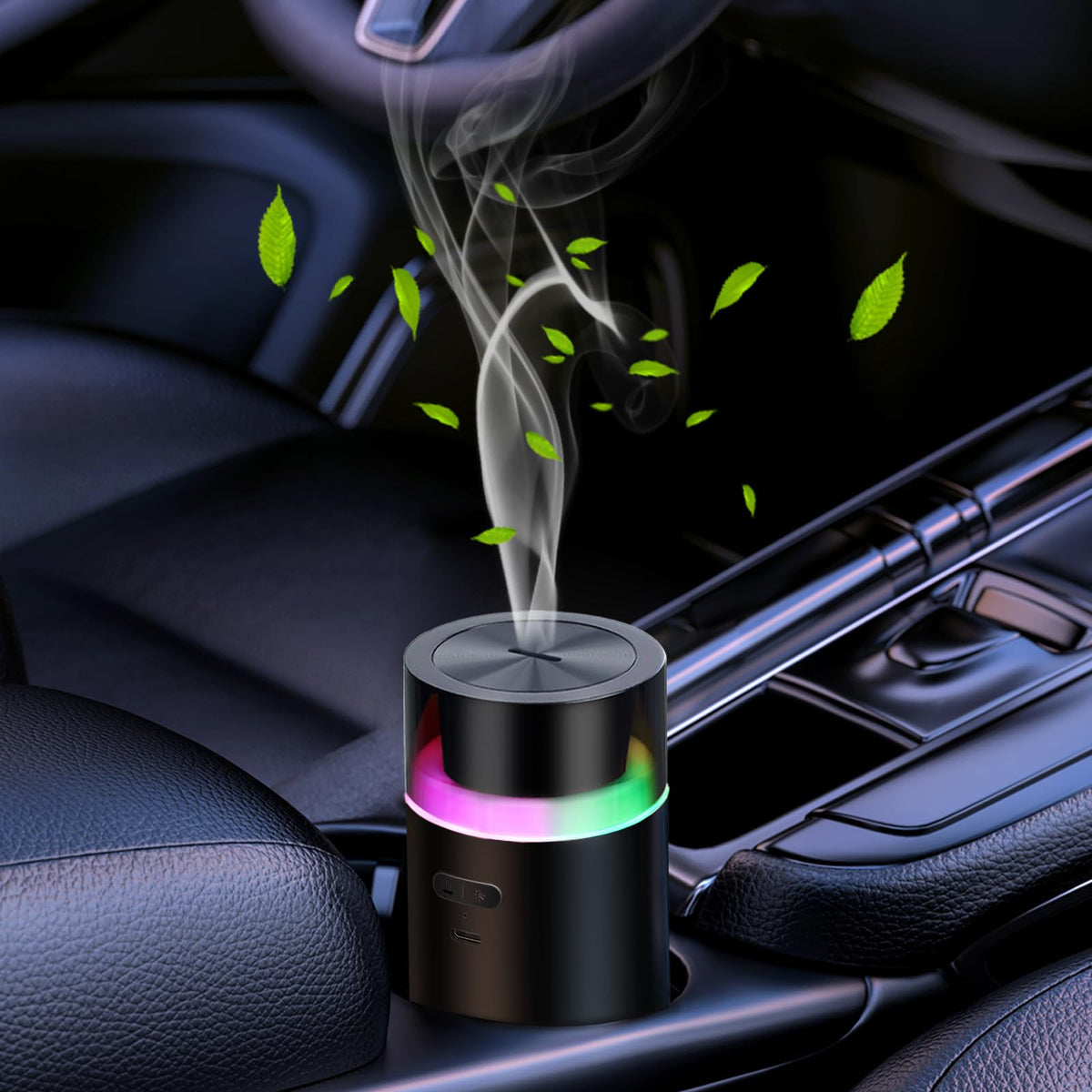 YIXIUTEN diffuser front view shows compact portable design for car use