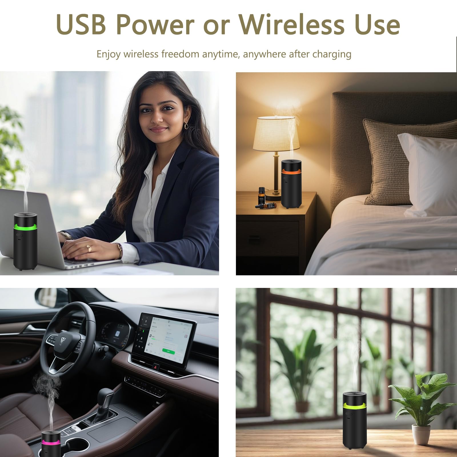 YIXIUTEN diffuser USB-C charging for quick power on the go