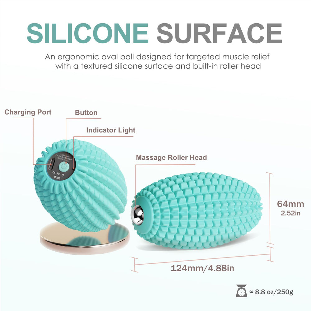 YIXIUTEN blue massage ball with ergonomic olive shape for hard-to-reach areas