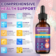 YKDILYHH Probiotic Drops bottle highlighting gut-friendly synergy
