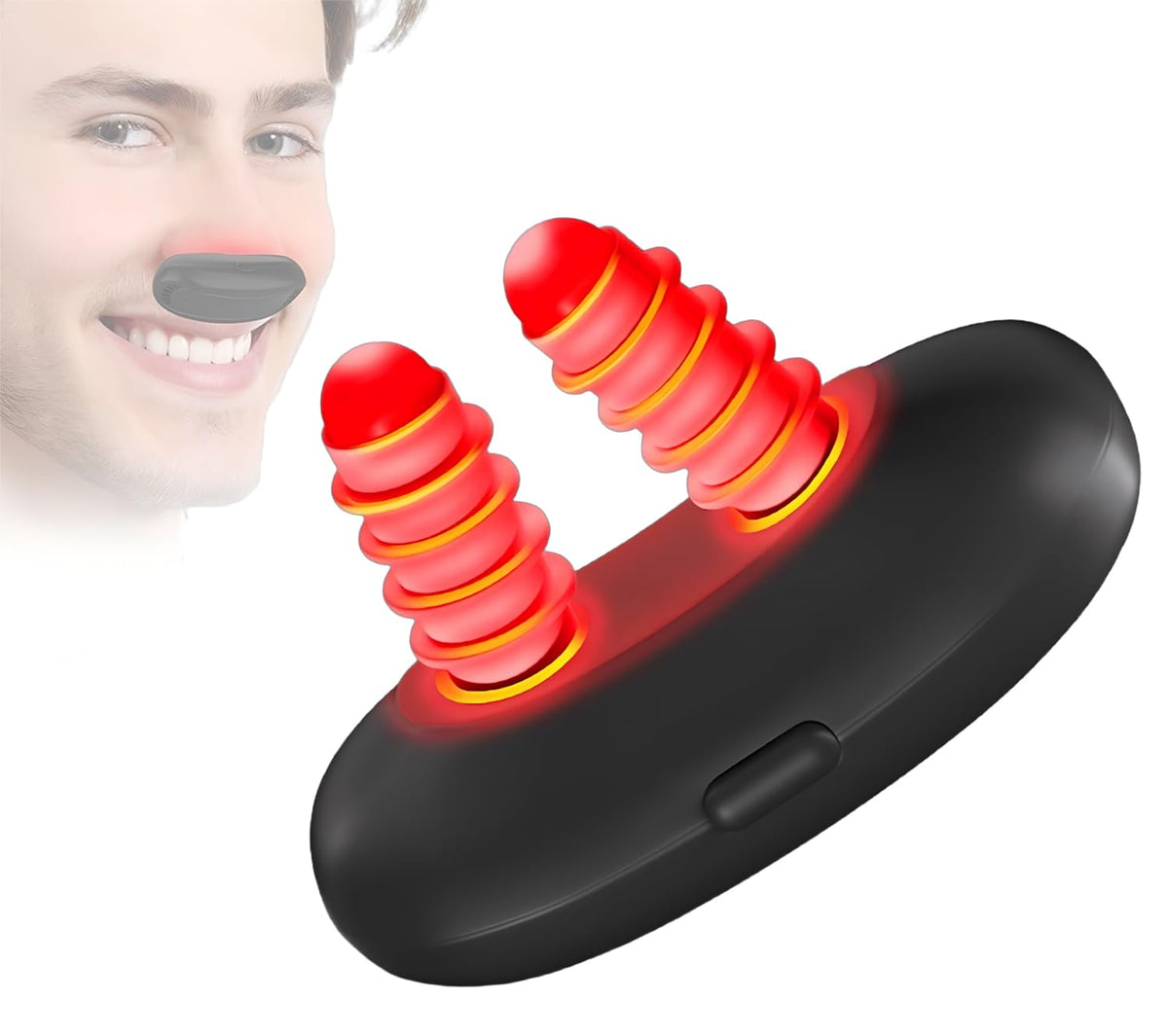 YKeluxon red-light nose device in action for targeted nasal care