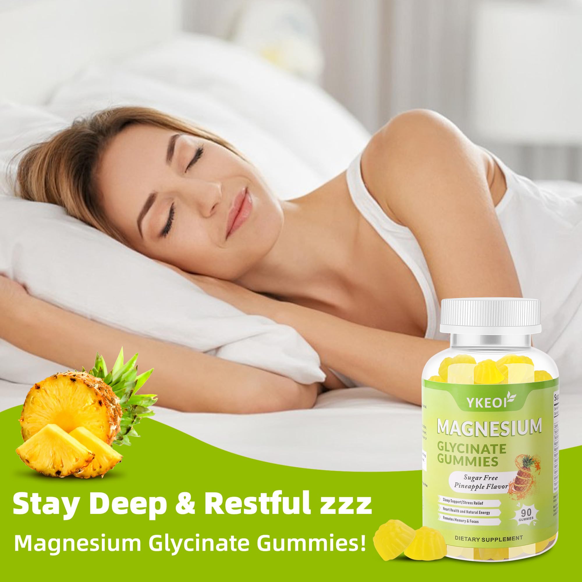YKEOI ingredient panel highlights magnesium plus vitamins for daily support