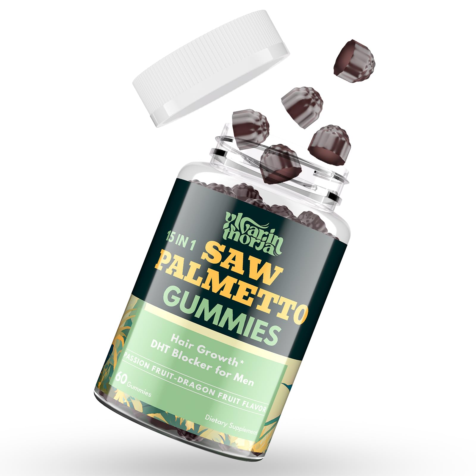 YLVARIN THORIA Saw Palmetto Gummies bottle for easy daily support.