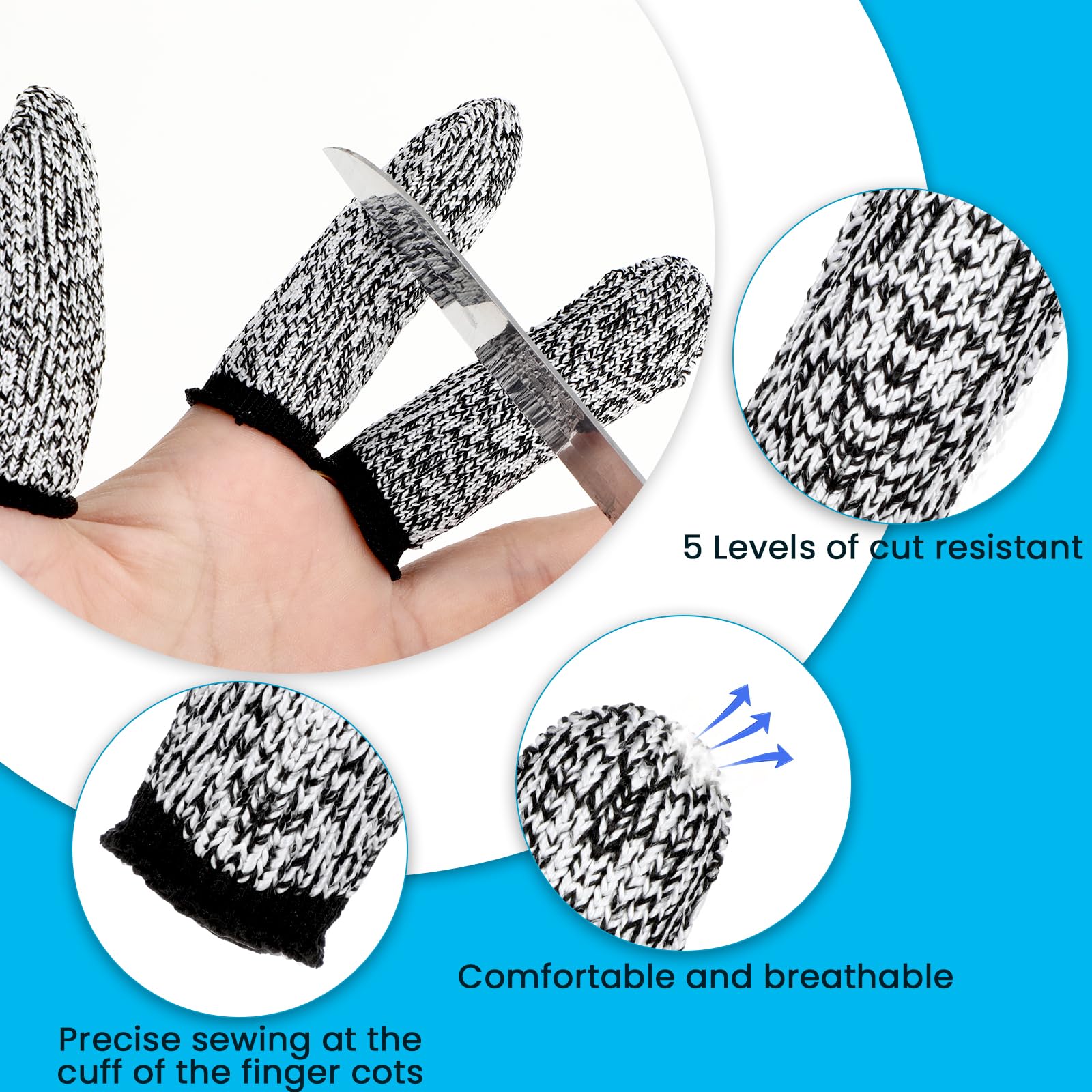 Ymapinc level-5 cut protection finger covers close-up showing durability