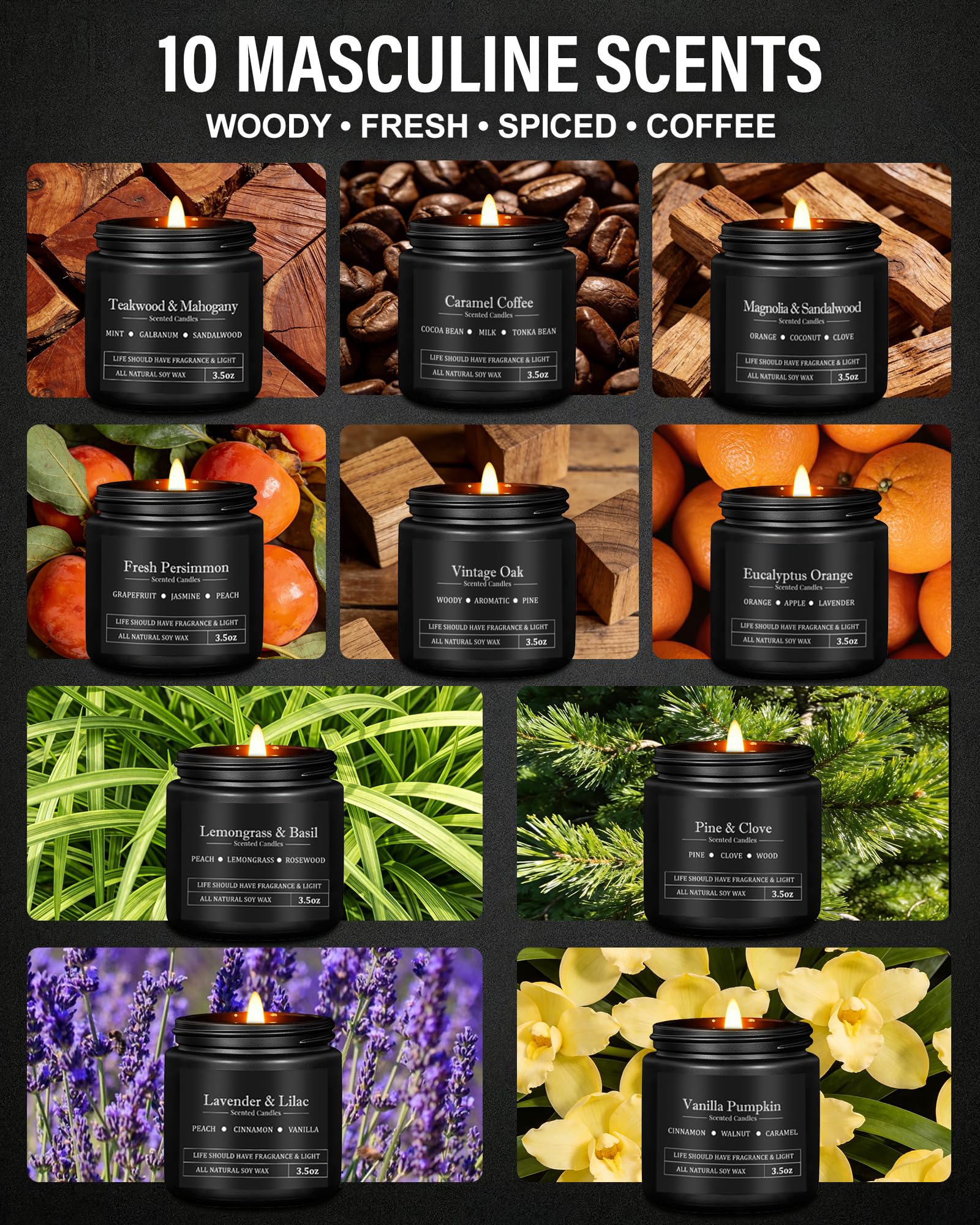 YMing pine candle from the 10-pack brings outdoorsy freshness to living rooms.