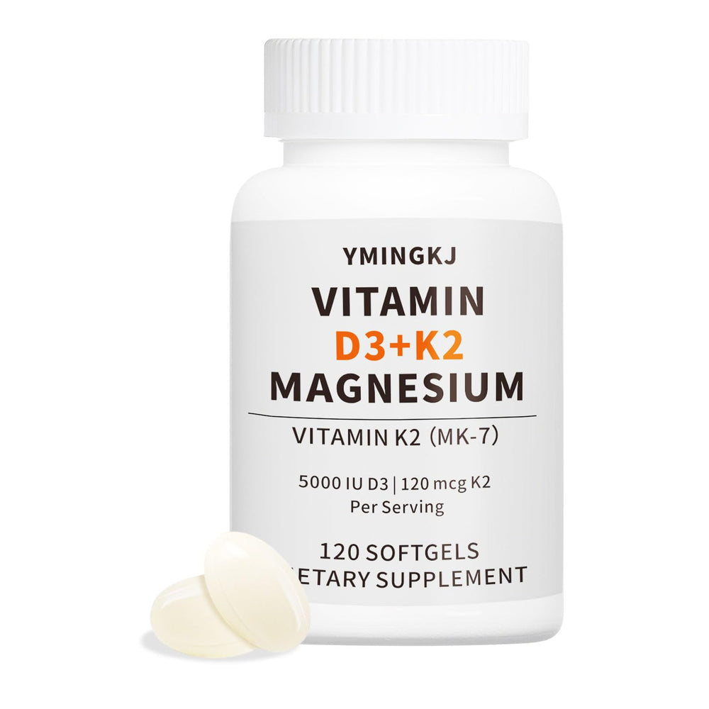 YMINGKJ Vitamin D3 K2 softgels in bottle with MCT oil for better absorption