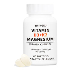 YMINGKJ Vitamin D3 K2 softgels bottle front for daily wellness