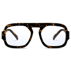 YMRFW Aviator blue light blocking glasses with square flat-top frame for daily screen protection.