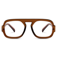 YMRFW Aviator blue light glasses front view showing frame style and coverage
