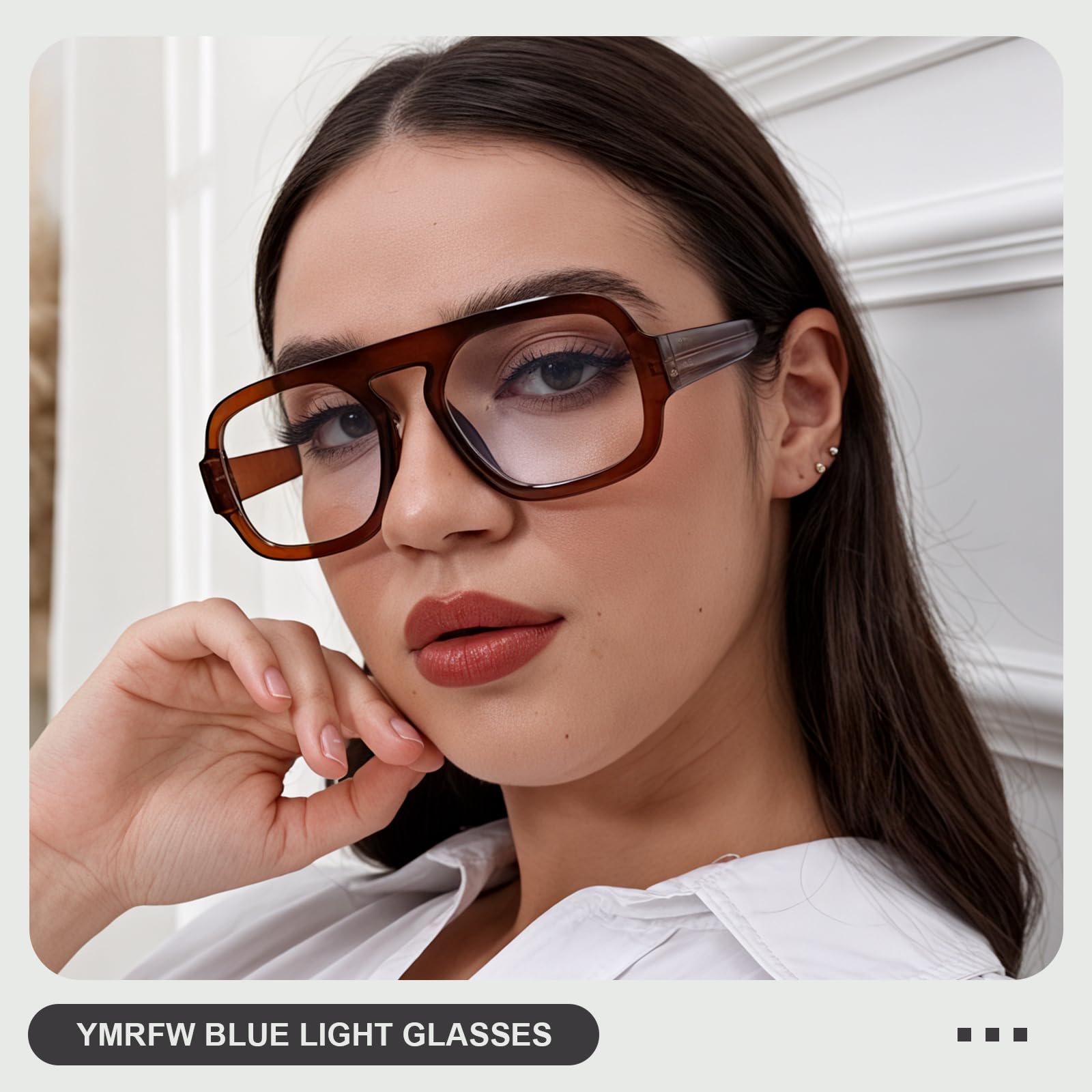 YMRFW Aviator blue light glasses side profile highlighting slim frame