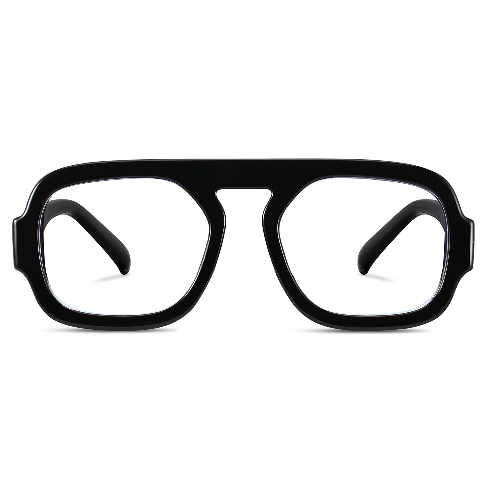 YMRFW Aviator blue light glasses with square frame for long screen sessions