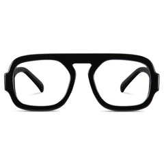 YMRFW Aviator blue light glasses with square frame for long screen sessions
