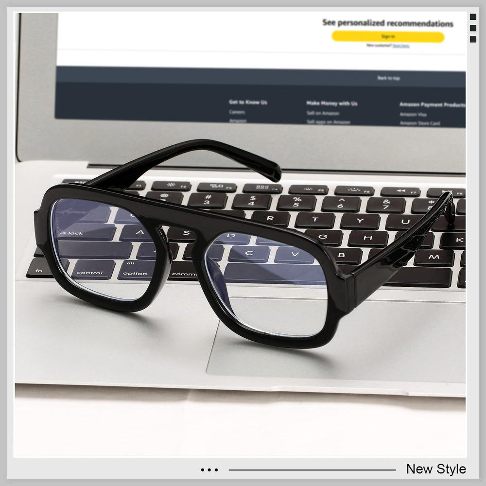 YMRFW blue light glasses packaging includes microfiber bag and cloth for care
