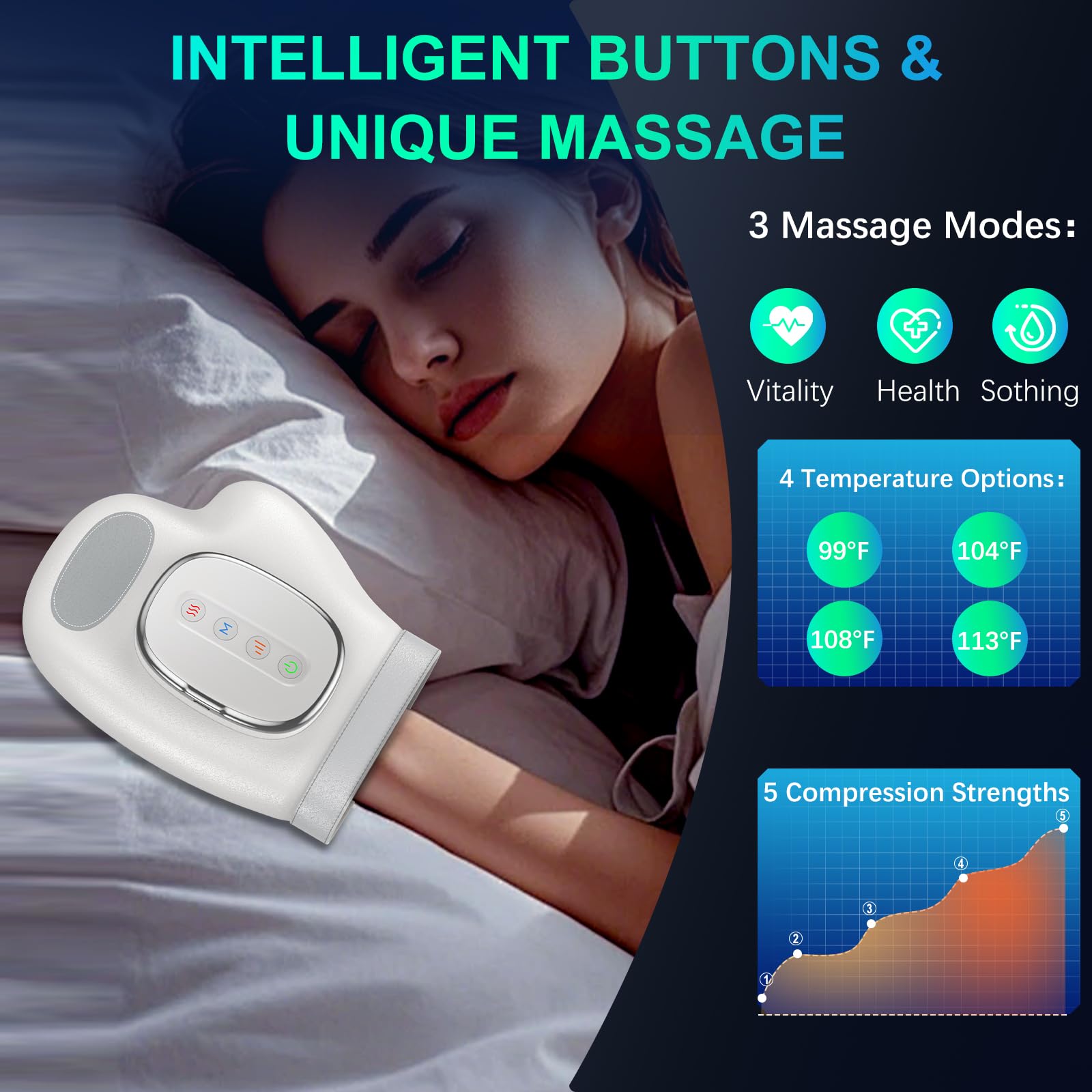 YNSZAS display of massage modes for targeted hand care