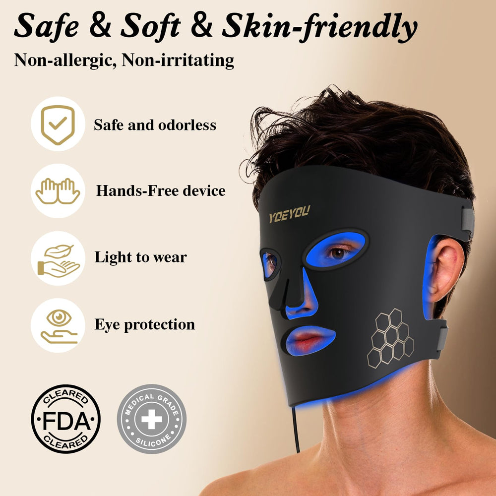 660nm red light coverage provides even facial treatment across features.