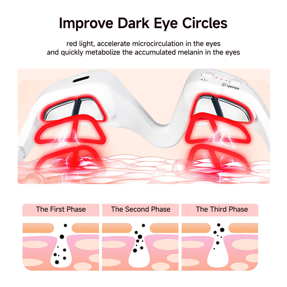 Yoeyou ergonomic 3D contour eye massager delivers even light during wear