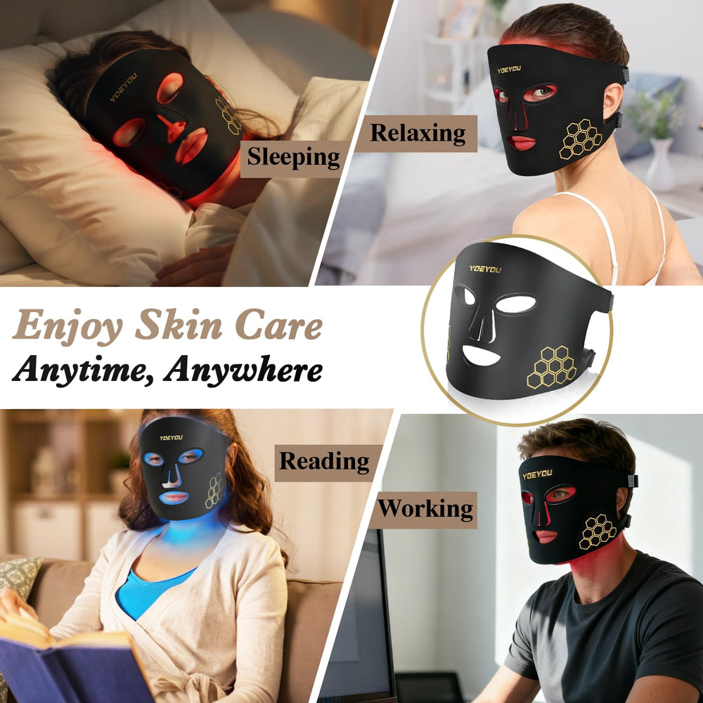 Internal light array of the YOEYOU mask delivers multi-wavelength light.