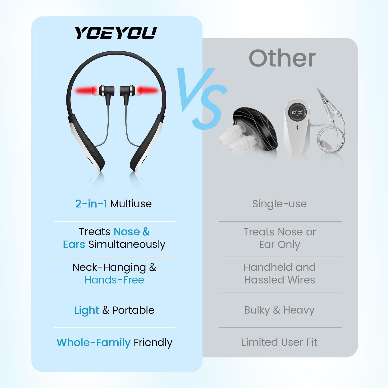 YOEYOU washable silicone tips ensure easy cleaning and hygiene.