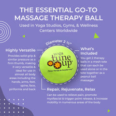 Peanut-ball configuration of YOGA TUNE UP therapy balls for multi-point release