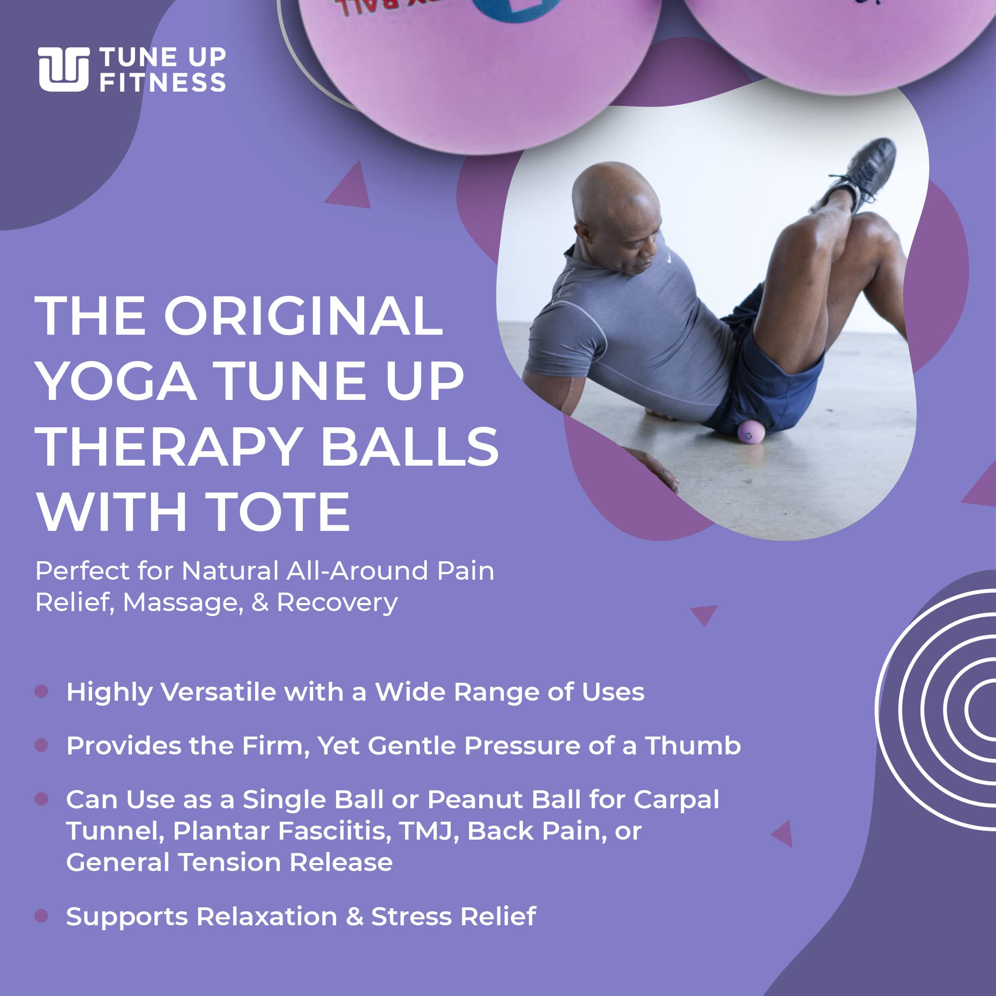 Yoga Tune Up therapy balls close-up grip texture for deep tissue release.