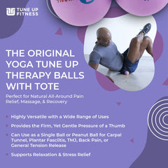 Yoga Tune Up therapy balls close-up grip texture for deep tissue release.