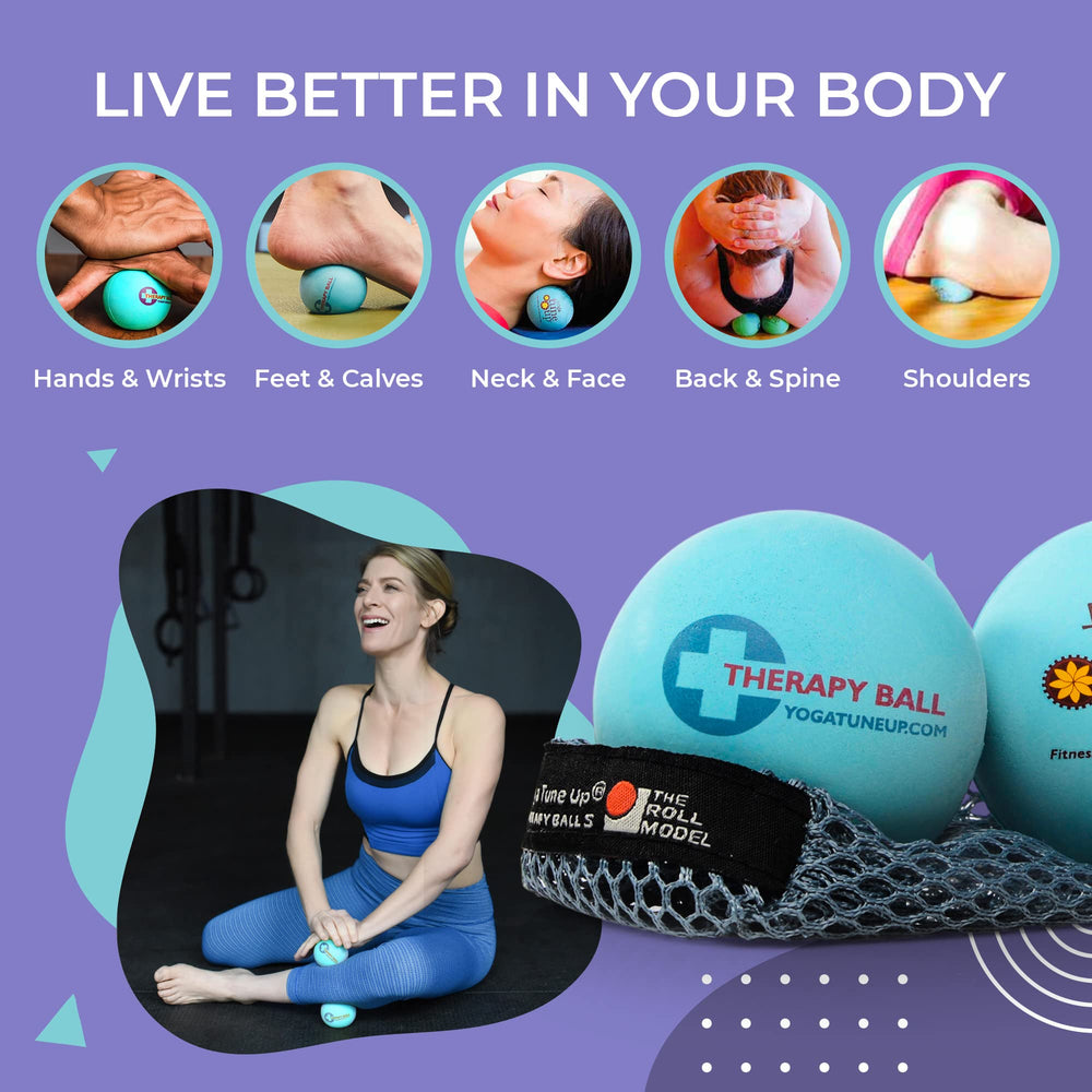 Yoga Tune Up therapy balls for feet massage and arch relief.