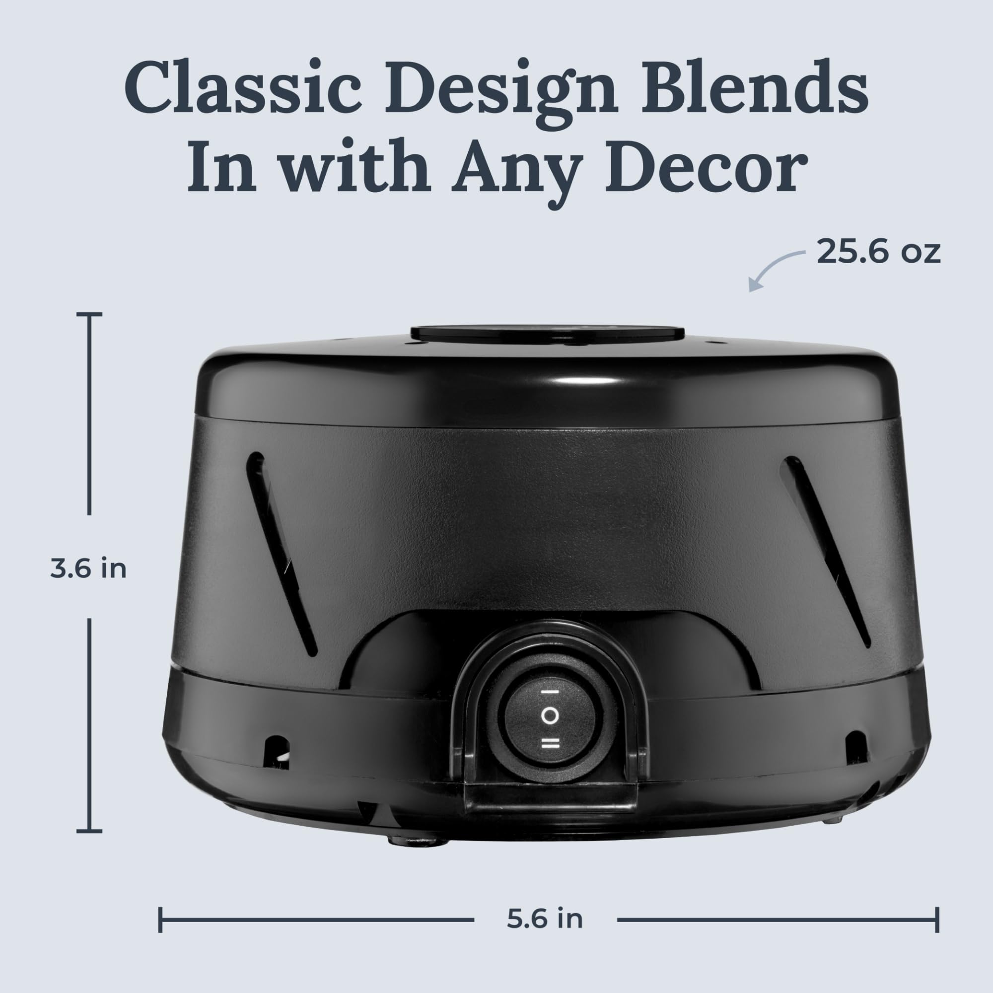 Yogasleep Dohm Classic Black packaging, ready-to-gift sleep solution for travelers.