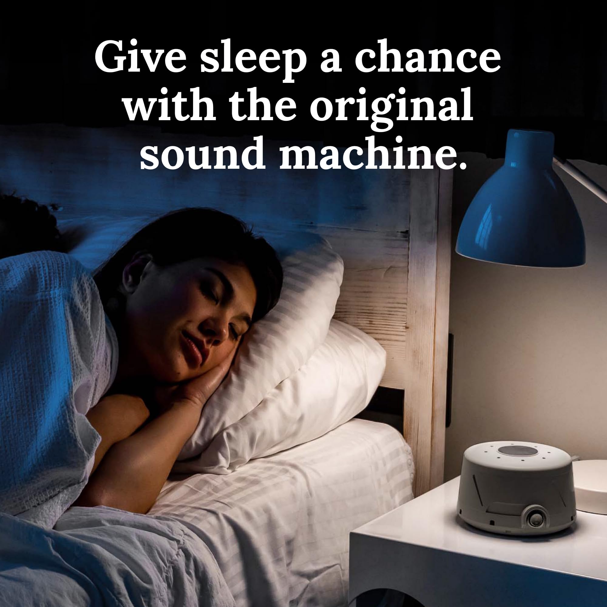 Travel-friendly image showcases compact Dohm Classic Gray for hotel stays.