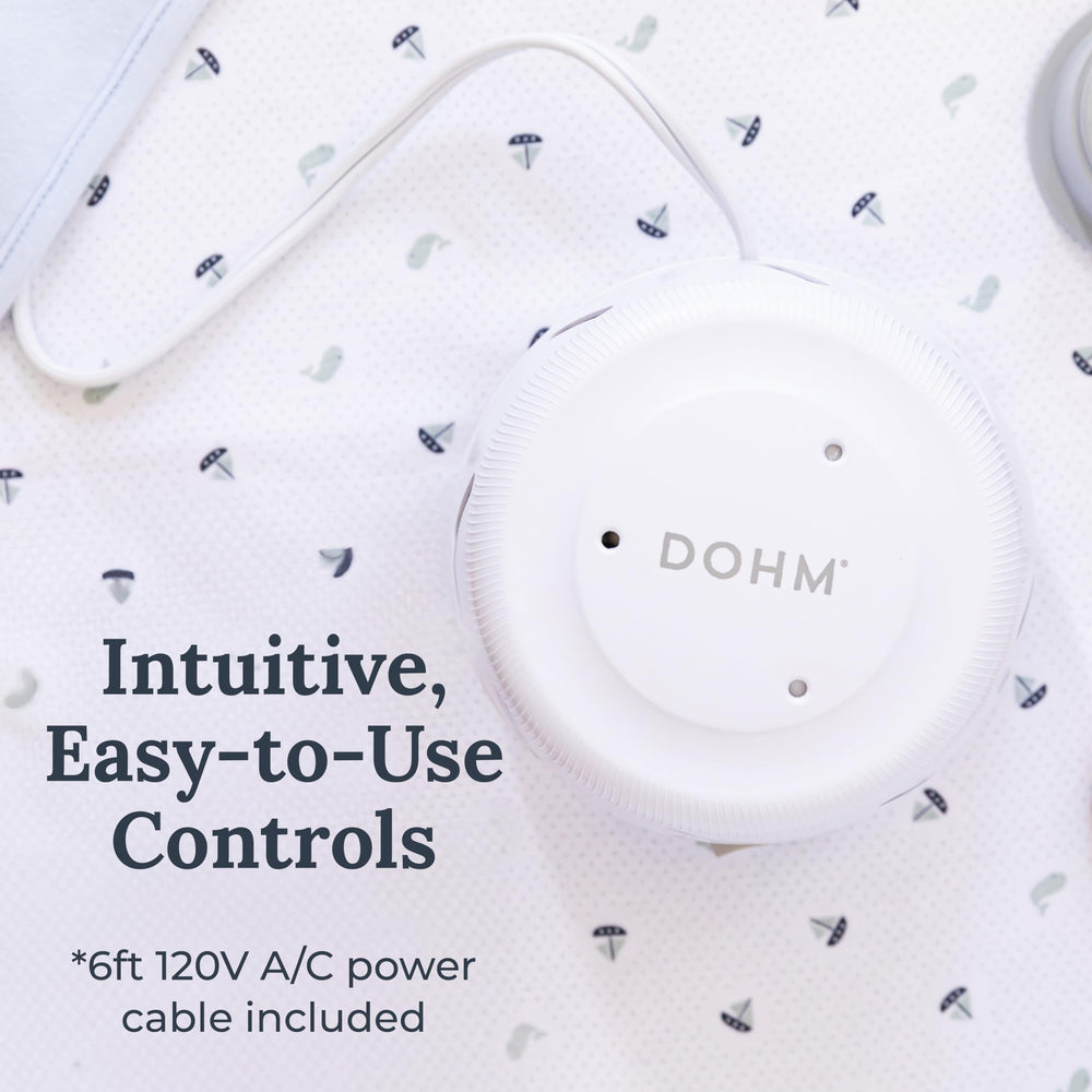 Yogasleep Dohm Uno 6-foot power cable enables flexible placement and setup