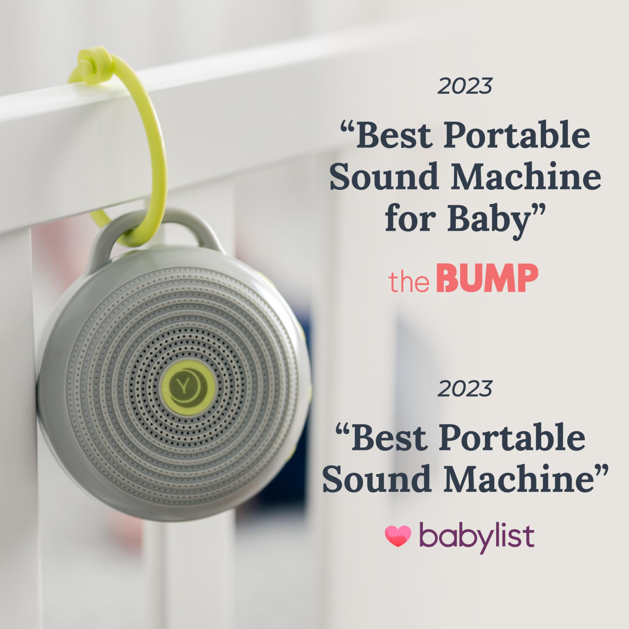 Yogasleep Hushh unit with three sounds ready for a customizable sleep environment