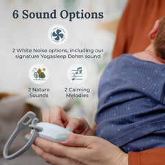 Yogasleep Hushh 2 night light provides a gentle, sleep-friendly glow.