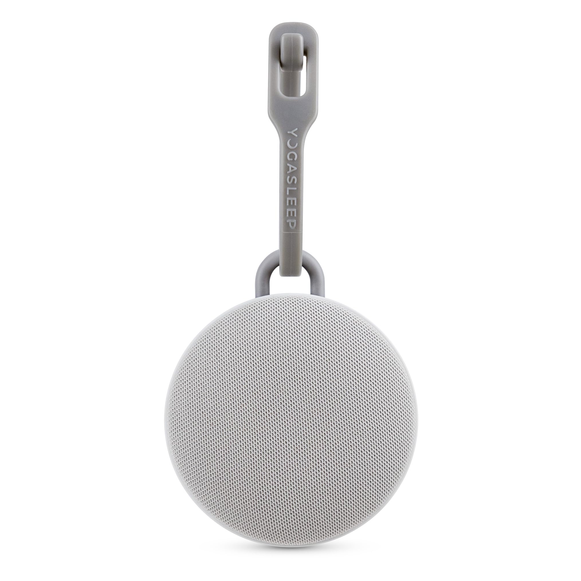 Yogasleep Hushh 2 reinforced clip keeps the device secure on stroller trips and car seats.