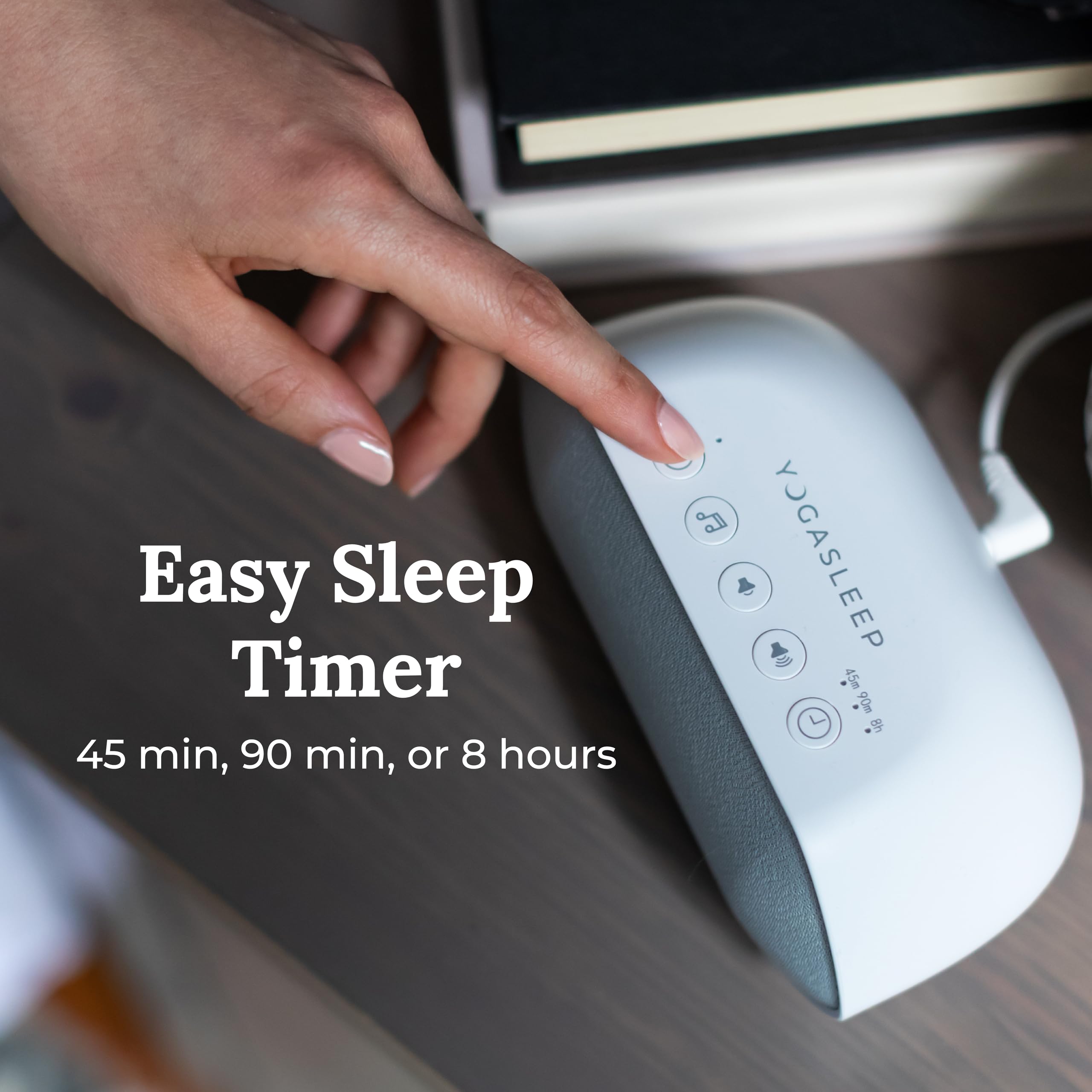 YOGASLEEP Soundcenter timer options for automatic shutoff