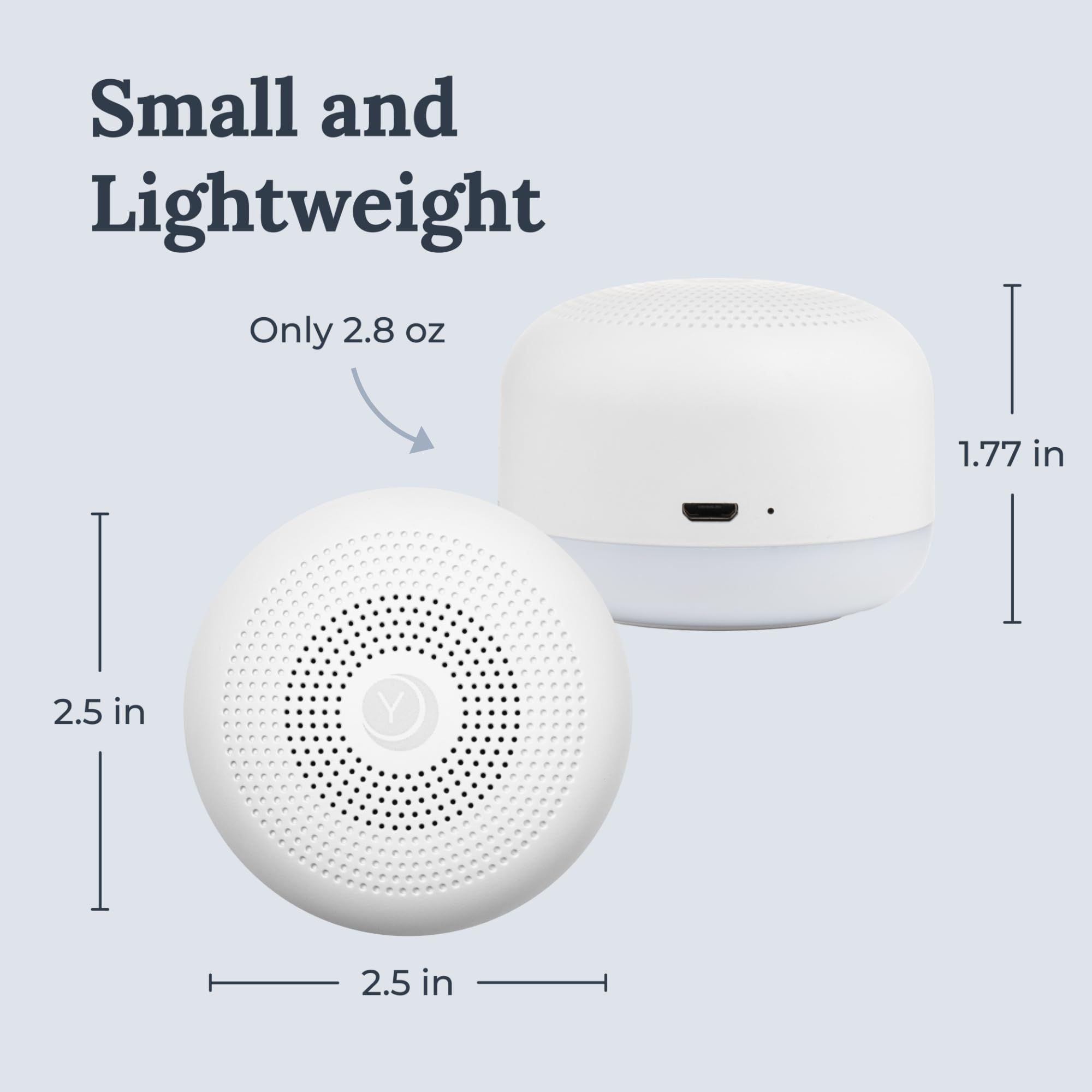YOGASLEEP Travel Mini one-handed control for quick adjustments.