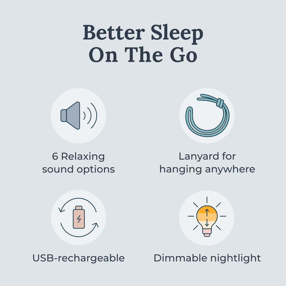 YOGASLEEP Travel Mini six-sounds selection adapts to your environment.