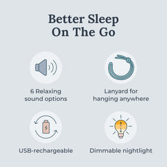 YOGASLEEP Travel Mini six-sounds selection adapts to your environment.